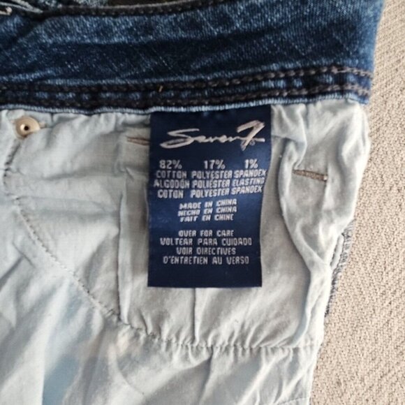 Seven7 Jeans Women's Size 14 (32x26) Blue Slim Boot Embroidered Pockets - Picture 8 of 16